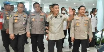 Kapolda Jambi tiba di bandara sultan thaha usai menjalani perawatan di Rs Kramat Jati