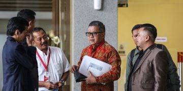 Sekjen PDI-P Hasto Kristiyanto Saat menjalani usai menjalani pemeriksaan (Dok)