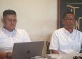 Kepala Kanwil II KPPU Wahyu Bekti Anggoro (Kanan) saat memberikan keterangan terkait tender stadion Swarnabumi