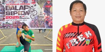 Ires Wulan Satwika (kiri) Ketua FSI Kabupaten Tebo, Harryanto Aqso (kanan)