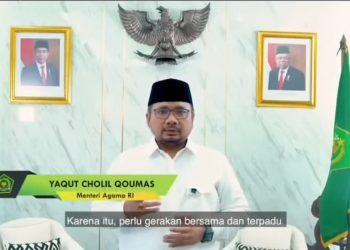 Mantan Menteri Agama Yaqut Cholil Staquf (Gus Yaqut) menyampaikan seruan pemberantasan korupsi saat peringatan Hari Antikorupsi Sedunia (Hakordia), 9 Desember 2021, ketika masih menjabat sebagai Menteri Agama