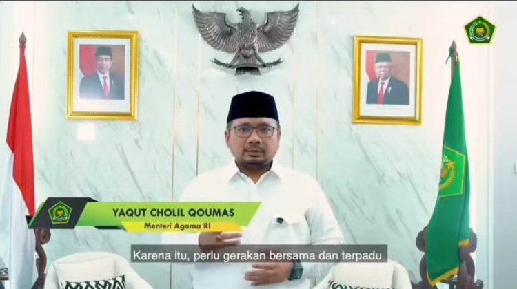 Mantan Menteri Agama Yaqut Cholil Staquf (Gus Yaqut) menyampaikan seruan pemberantasan korupsi saat peringatan Hari Antikorupsi Sedunia (Hakordia), 9 Desember 2021, ketika masih menjabat sebagai Menteri Agama