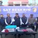 DANA BOS : Kasat Reskrim AKP Eka Putra Yuliesman Koto saat menyampaikan keterangan pers terkait pengungkapan kasus dugaan korupsi Dana BOS di SMAN 6 Merangin