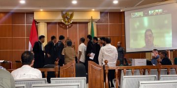 SIDANG : Sidang lanjutan PT PAL di Pengadilan Tipikor Jambi dengan agende pemeriksaan saksi